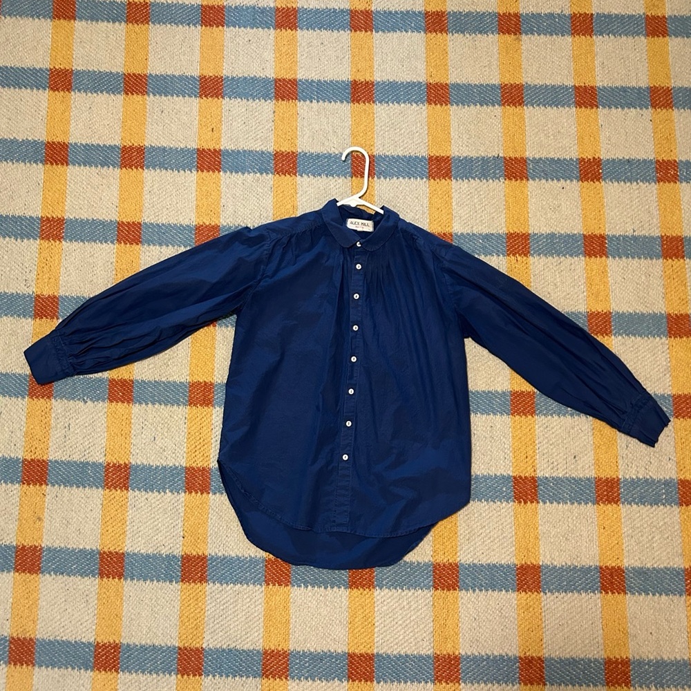 Alex mill navy kit blouse